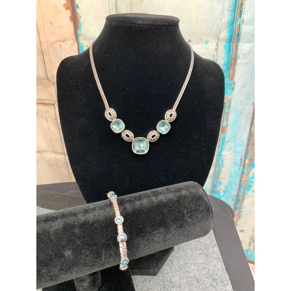 Brighton Monte Carlo Pearls Coastal Ocean Necklace and Bracelet, Hinge Bracelet - Picture 1 of 6